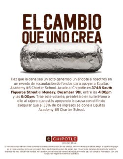 Chipotle fundraiser flyer - English